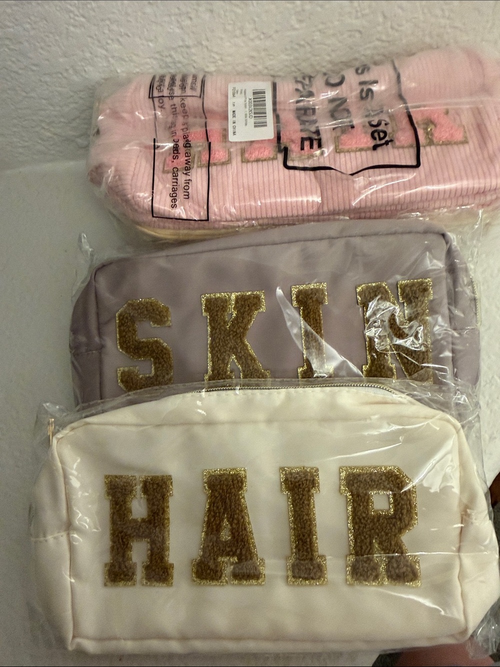 6 brand new Makeup Bag - Pink, Lavender, Cream